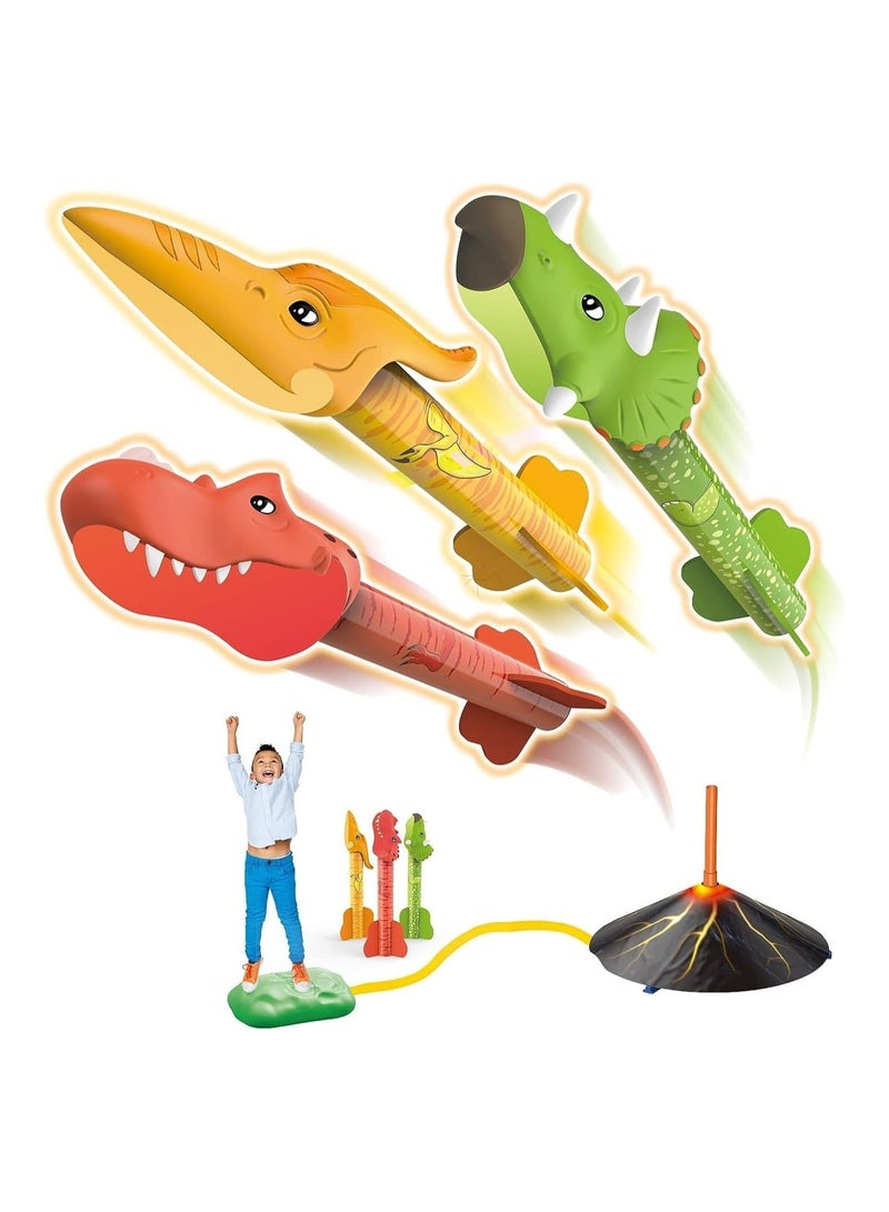 Dinosaur Toys Rocket Launcher For Kids Stomp Launch Up Outdoor And Indoor Kids Toys Gift For Ages 2 3 4 5 6 7 8 - Image 1