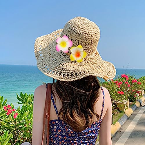 Ewandastore Ewanda store 100 Pcs Diameter 1.6 Inch Assorted Color Artificial Plumeria Rubra Hawaiian Foam Frangipani Flower Petals for Weddings Party Decoration - Image 4