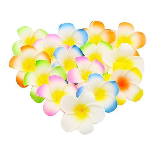 Ewandastore Ewanda store 100 Pcs Diameter 1.6 Inch Assorted Color Artificial Plumeria Rubra Hawaiian Foam Frangipani Flower Petals for Weddings Party Decoration - Image 2