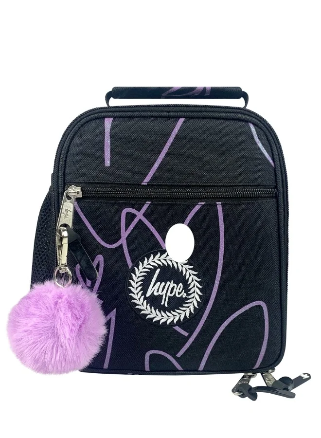 چاست هايب Insulated Lunch Bag - Purple Glitter Scribble Heart