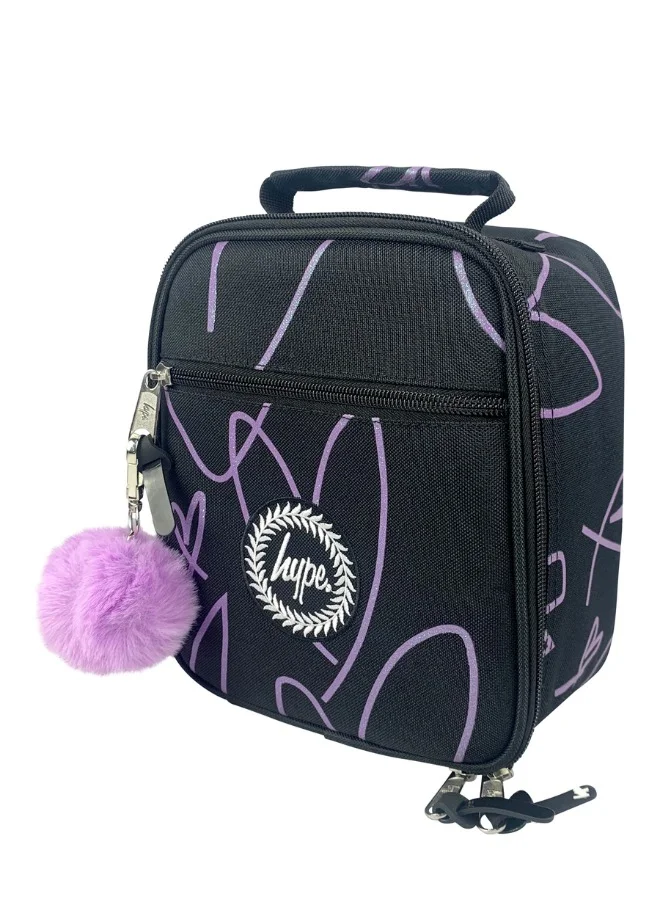 چاست هايب Insulated Lunch Bag - Purple Glitter Scribble Heart