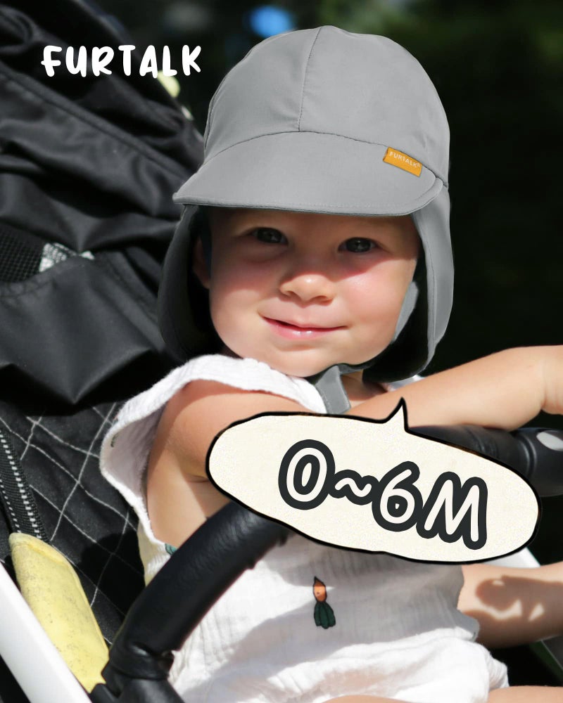 FURTALK Baby Flap Sun Hat UPF 50+ Adjustable Unisex Baby Summer Beach Hat Swim Hat - Image 3