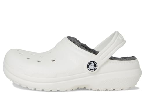 Crocs Kids Classic Lined Clogs for Toddlers - Synthetic Upper & Lining - Synthetic Outsole & Insole White/Grey 9 Toddler M - Image 4