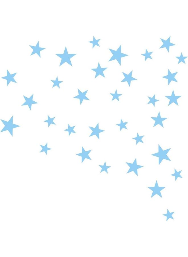 NIBEMINENT Mixed Size Stars Wall Stickers Blue - Image 1