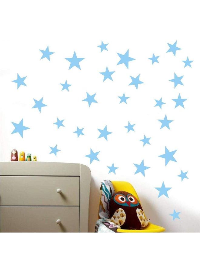 NIBEMINENT Mixed Size Stars Wall Stickers Blue - Image 2