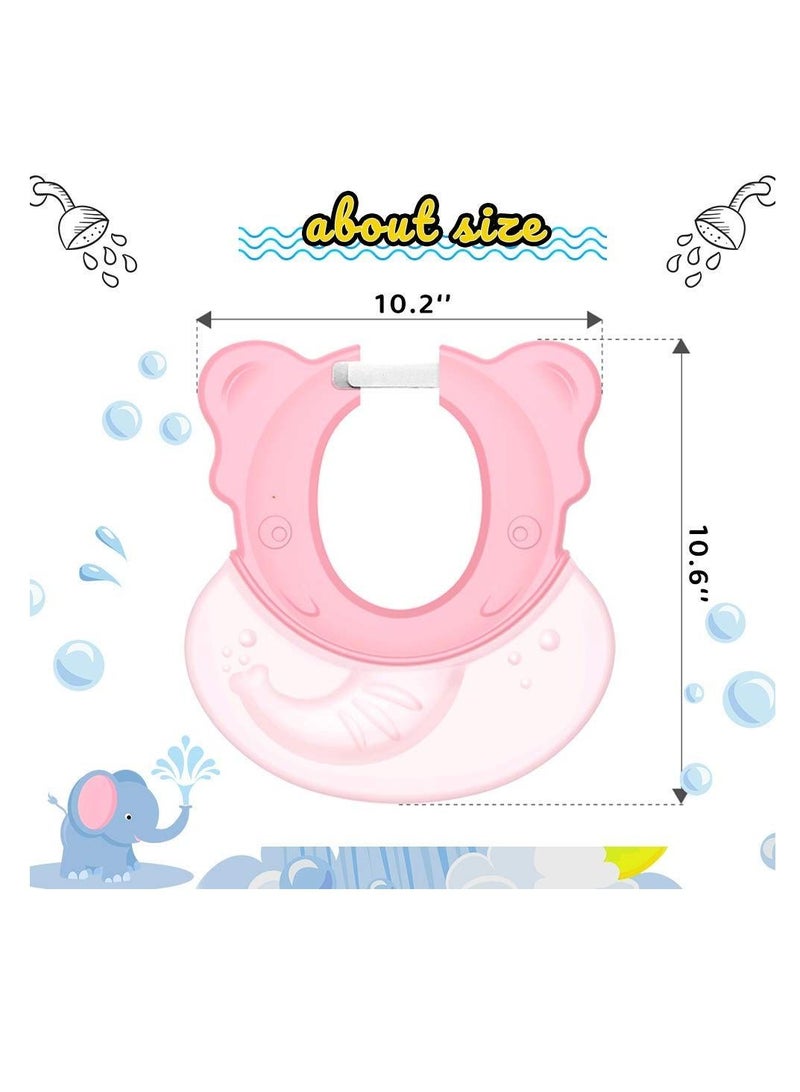 Excefore Baby Shower Cap, Baby Bath Visor Adjustable Hair Washing Aids for Kids Adult Shampoo Shield Pink for Girls Toddler Shower Hat Silicone Large Waterproof - Image 2