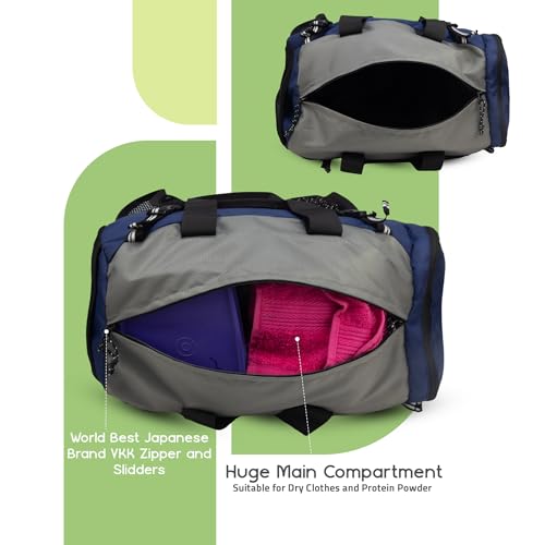 WHACKK Unisex Yoga Aerobics Gym Mat Bags Air Ventilated Pocket for Shoes, Front & Top Open, Carry Way with 3-Way Options i.e. Backpack, Holdable or with a Loop (Navy Grey) - Image 2