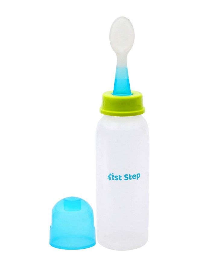 1st Step BPA Free Polypropylene Easy Squeeze Feeder with Spoon (250ml, Blue) - Image 1