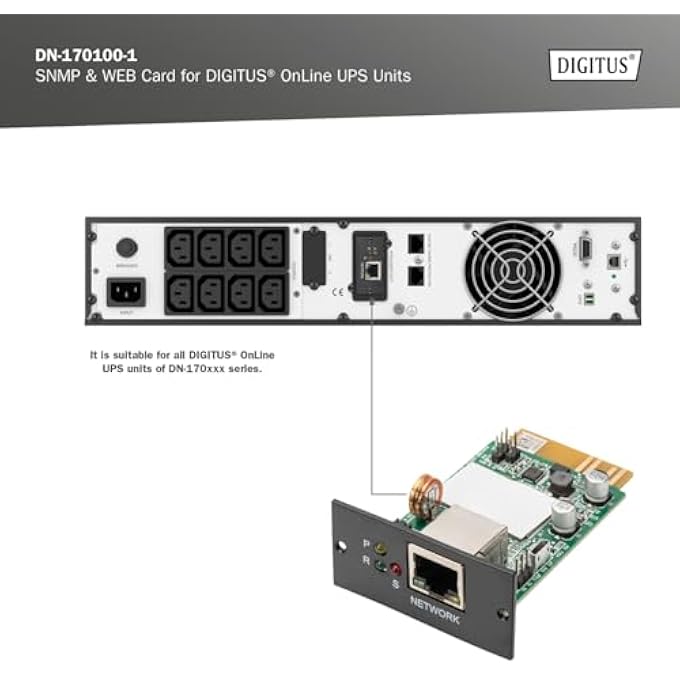 SNMP AND WEB CARD - FOR ONLINE UPS SYSTEMS DN-170XXX - REMOTE ACCESS AND MONITORING OF UNINTERRUPTIBLE POWER SUPPLIES - EMAIL ALERTS - 1X RJ45 PORT - Image 3