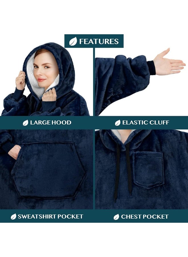 PAVILIA PAVILIA Blanket Hoodie for Women, Sherpa Wearable Blanket Men, Cozy Oversized Sweatshirt Blanket, Hooded Blanket Sweater  - Image 3