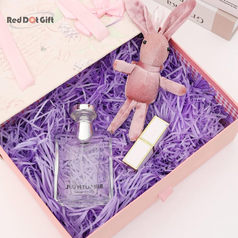 Red Dot Gift® 100g Eco-friendly Purple Raffia Paper Shreds for Gift Box Filling - Image 4