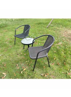 DubaiGallery Garden Patio Seating Chair and Table Set Outdoor Balcony Garden Coffee Table Set Furniture with 1 Table and 2 Chairs Set  - Image 3