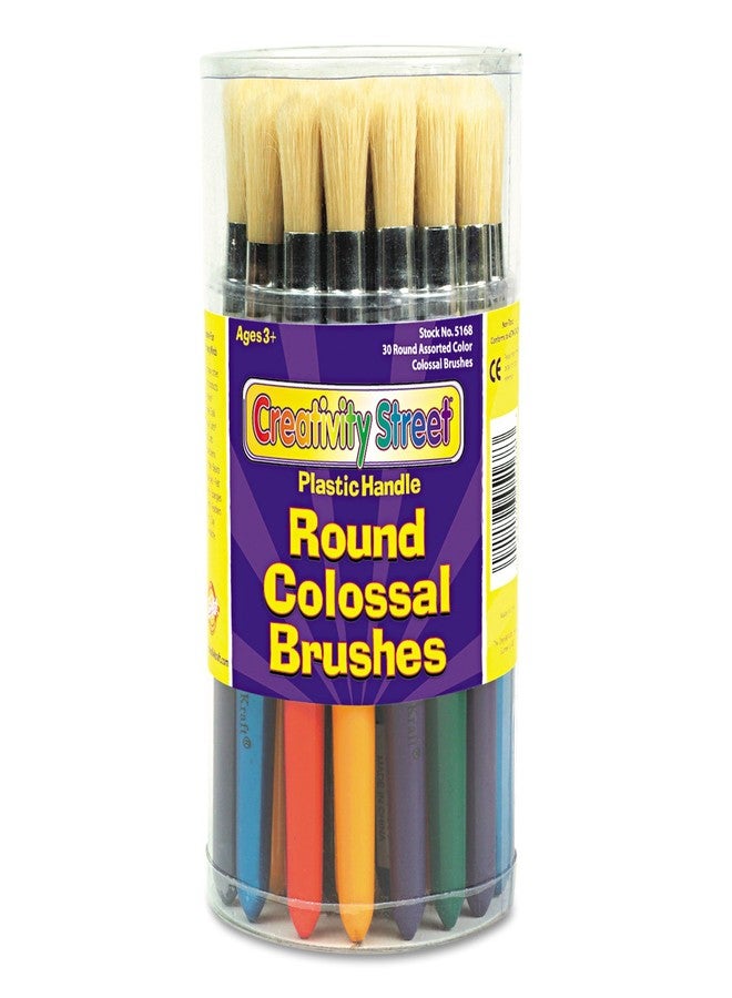 Chenille Kraft Creativity Street 5168 Colossal Brush, Natural Bristle, Round, 30/Set - Image 1