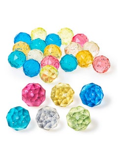 MATICAN Bouncy Balls Bulk 18Count Diamond Cut Designs Assorted Colors 1 Rubber High Bouncing Balls For Kids Party Favors Carnival Prizes 1Inch  - Image 1