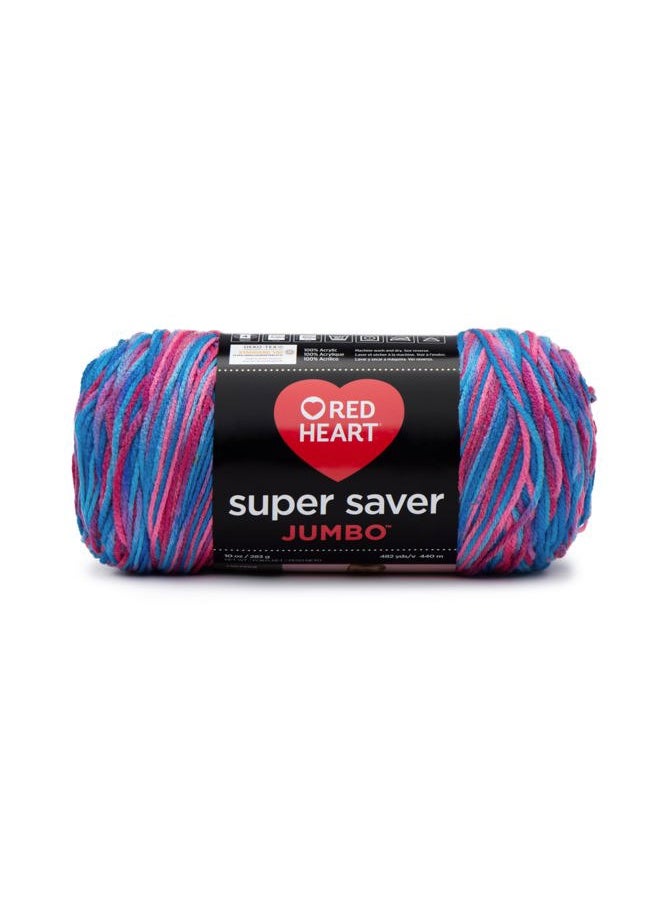 RED HEART - Super Saver Jumbo Yarn, 1 Pack, Bonbon Print - Image 1