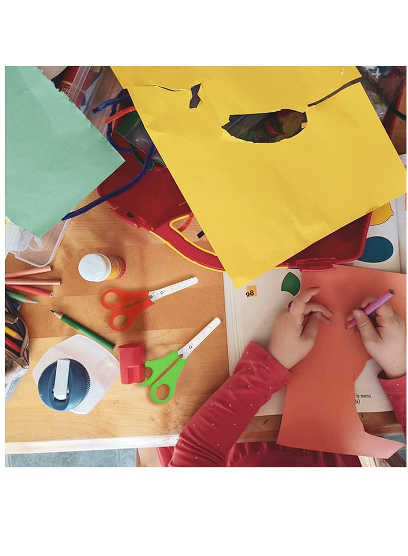 Kids Safety Scissors for Small Children - Blunt Tip Design with Sharp Stainless Steel Blades and Comfortable Grip Handles, Perfect for Toddler Crafting and Paper Cutting, 4 Pack in 3 Colors. - Image 5