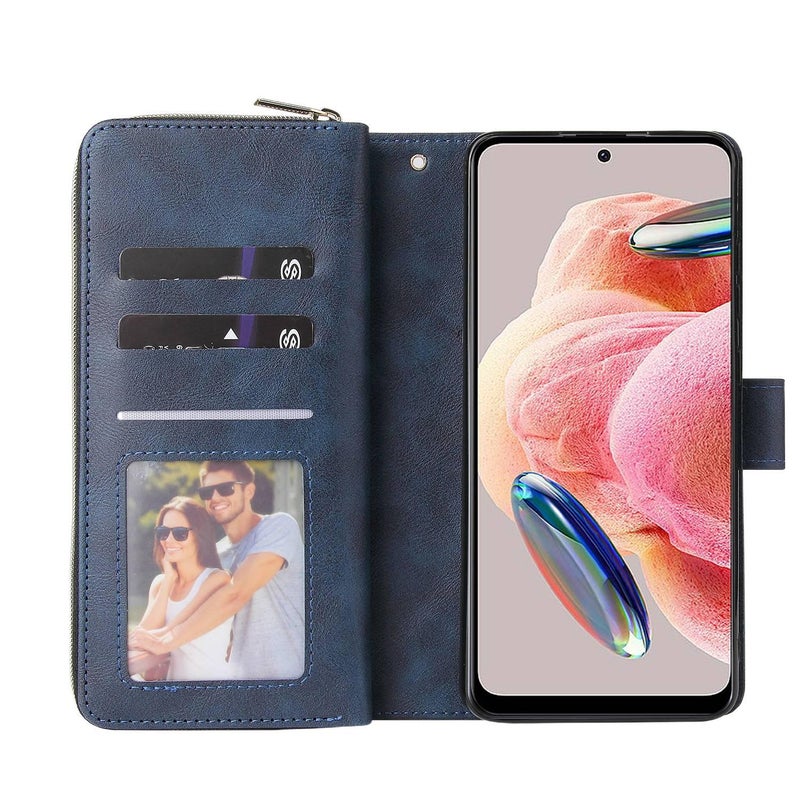 MS Leather Texture Phone Case for Redmi Note 13 with Shockproof and Card Holder plus Shockproof plus Drop Protection plus Kickstand in Red - Image 5