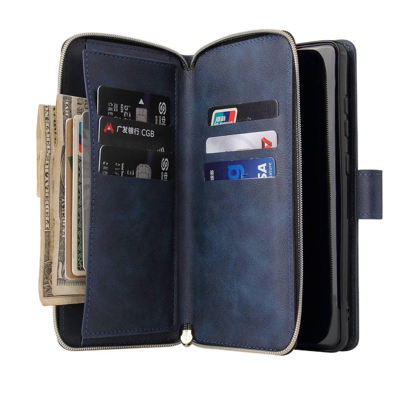 MS Leather Texture Phone Case for Redmi Note 13 with Shockproof and Card Holder plus Shockproof plus Drop Protection plus Kickstand in Red - Image 4