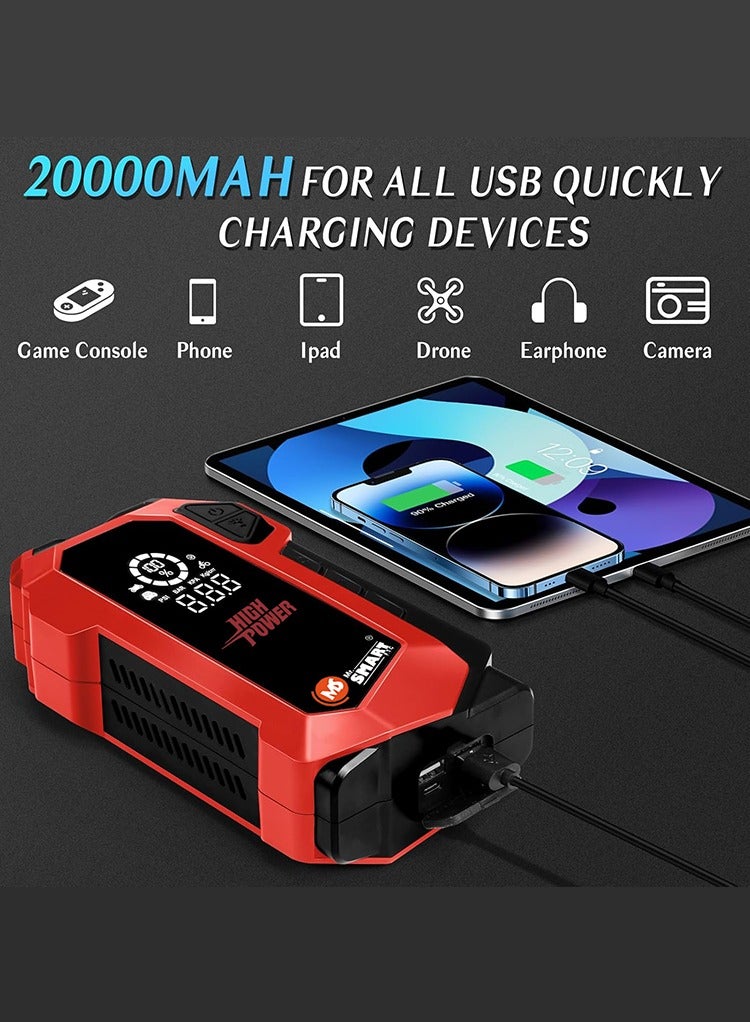 مستر سمارت مشغل بطارية السيارة LV-03، 12 فولت، 10000 مللي أمبير/ساعة، بنك طاقة محمول 4 في 1 مع إضاءة LED - Image 5