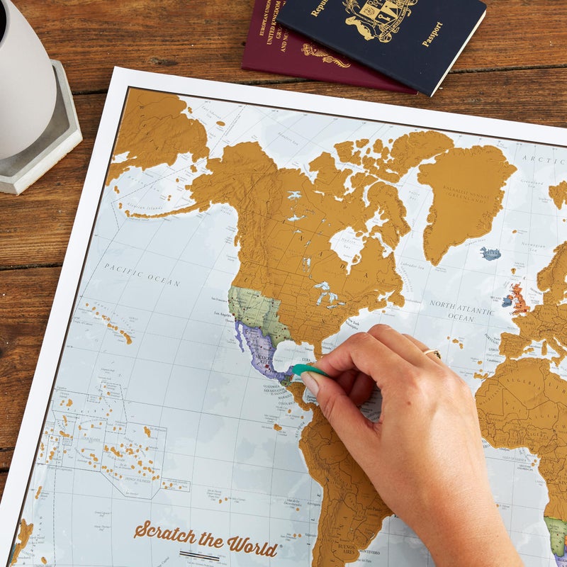 Maps International Scratch Off Map of the World Poster 17 x 22" + USA Scratch Off Map 11 x 17" - Easy to Frame - Image 3
