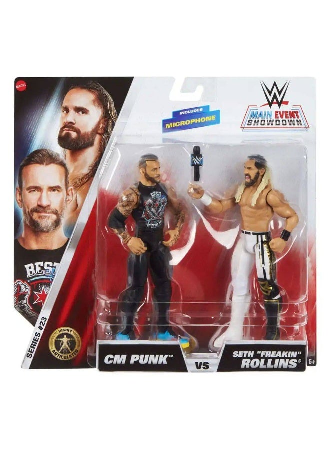 WWE Main Event Showdown CM Punk vs Seth Freakin Rollins 2-Pack (15 cm) - Image 1