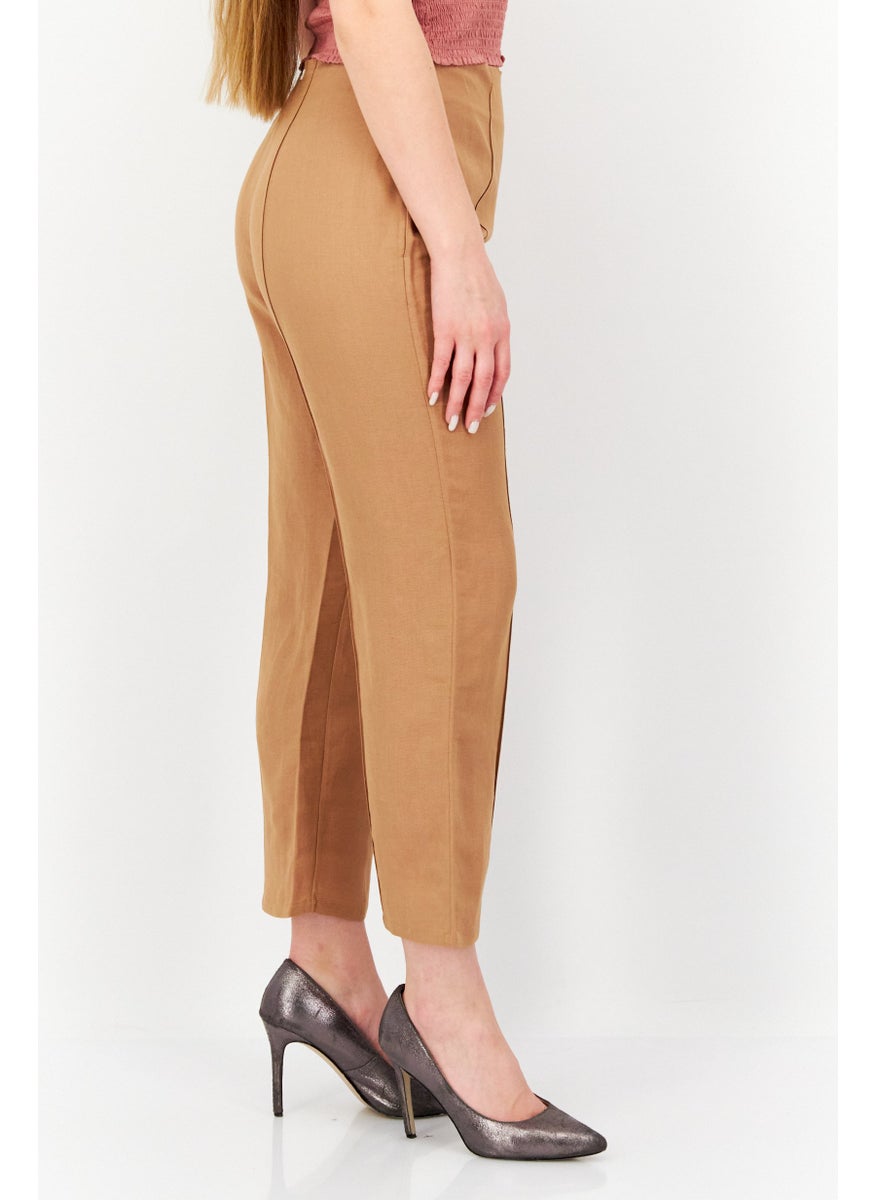 rvca Women Wide Leg Plain Capri Pants, Brown  - Image 2