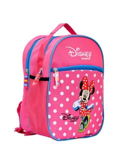 Kuber Industries Kuber Industries Polyester Waterproof Disney Minnie Mouse Dot Print Backpack|Sturdy School Bag For Kids,14 Inch (Pink)  - Image 2