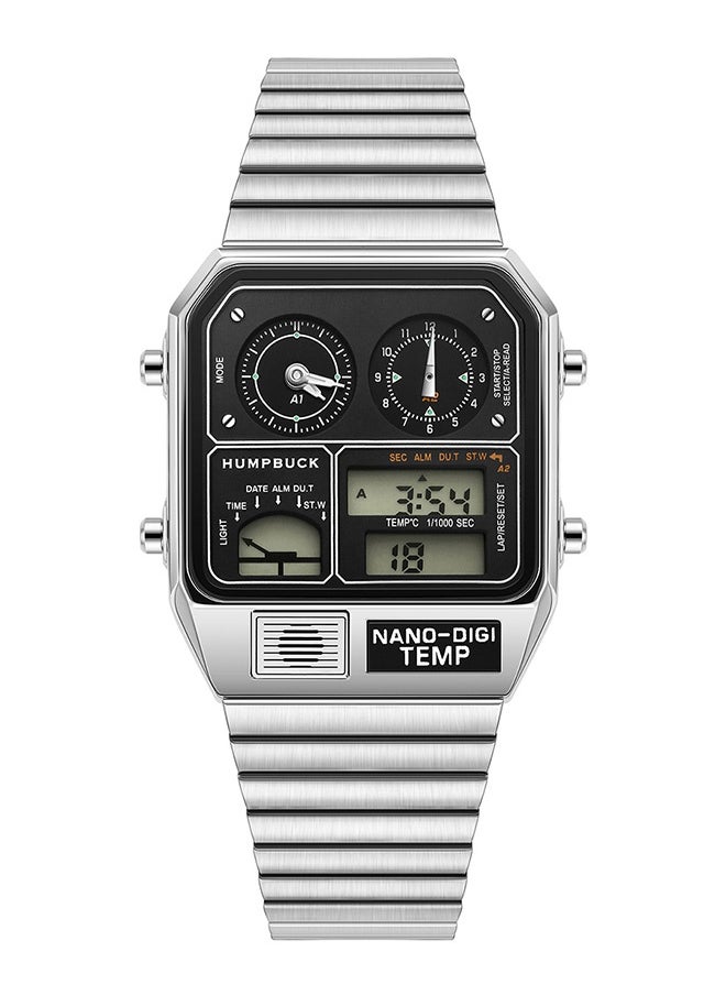 HUMPBUCK - Men's Watches Sport Watch with 1/1000 Second Chronograph and LED Light Classic Design Dual Time Wristwatch - Image 1