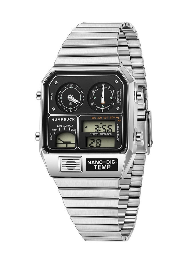 HUMPBUCK - Men's Watches Sport Watch with 1/1000 Second Chronograph and LED Light Classic Design Dual Time Wristwatch - Image 1