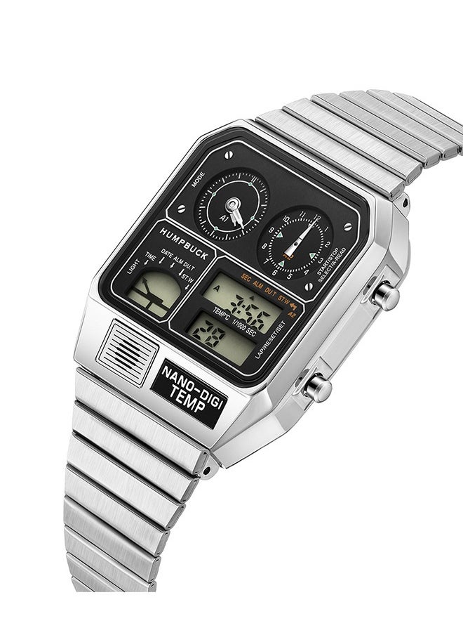 HUMPBUCK - Men's Watches Sport Watch with 1/1000 Second Chronograph and LED Light Classic Design Dual Time Wristwatch - Image 1