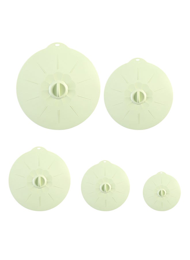 O Ozone 5 Pack Reusable Silicone Suction Lids Heat Resistant Microwave Cover for Food Covers Lids for Cups Bowls Plate Pots Pans BPA Free - Light Green 