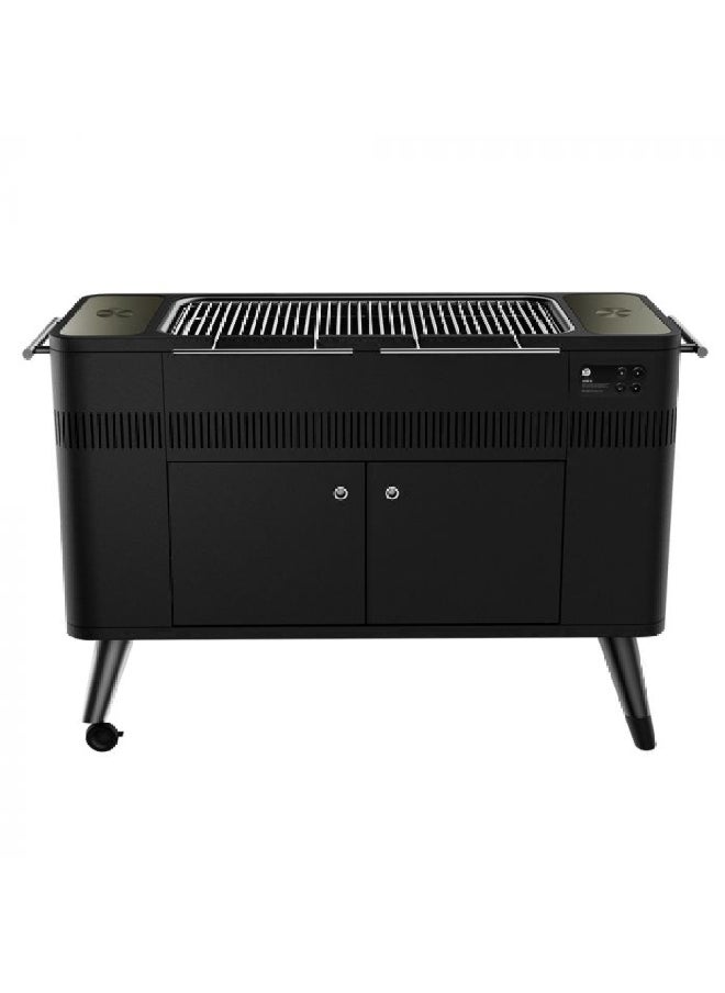 Everdure - HUB II Charcoal BBQ Grill with Rotisserie Poles Black 122.3 x 137.5 x 48.7 cm HBCE3BGB - Image 1