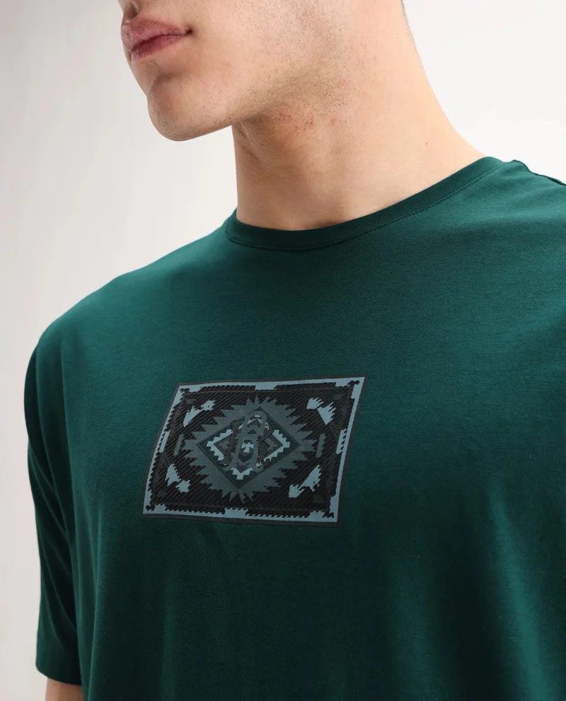 Rare Rabbit Men's Regular Fit Graphic Print T-Shirt