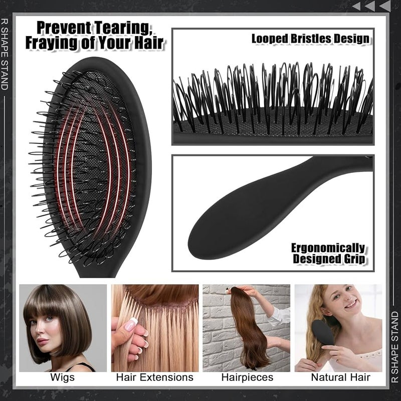 ProSuites 2 Pack Wig Head Stand with 3 PCS Wig Brush Comb, Travel Wig Holder Comb Set for for Women Multiple Wigs - Image 5