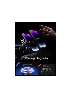 Lisen Fits MagSafe Car Mount for iPhone Holder [20 Strongest Magnets] Magnetic Phone Holder for Car Vent Car Accessories Cell Phone Holder Mount for iPhone 14 13 12 Pro Max Mini Plus MagSafe Case  - Image 5