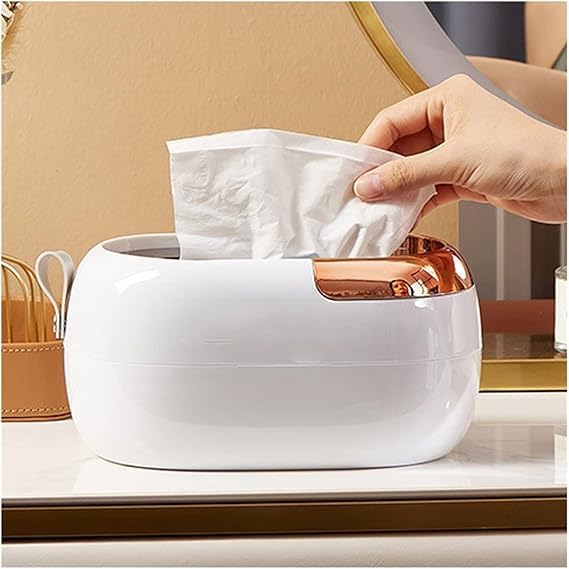 Calyrex Tissue Box Household Simple Tissue Box Plastic Living Room Dining Table Dustproof Wet Tissue Storage Box with Cover and Spring - Image 1