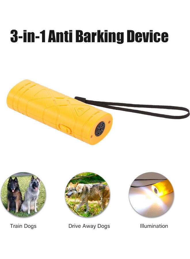 NIBEMINENT 3 in 1 Dog Trainer Repeller Anti Barking Stop Bark Training Device Yellow/Black - Image 1