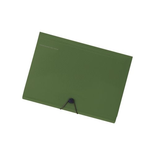 Lihit Lab A7589-22 Carrying Document Smart Fit A4 6 Pocket Olive - Image 1