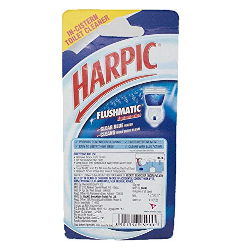 Harpic Flushmatic In-Cistern Toilet Cleaner Blocks, Marine - 50 g | Lasts Upto 240 Flushes - Image 3