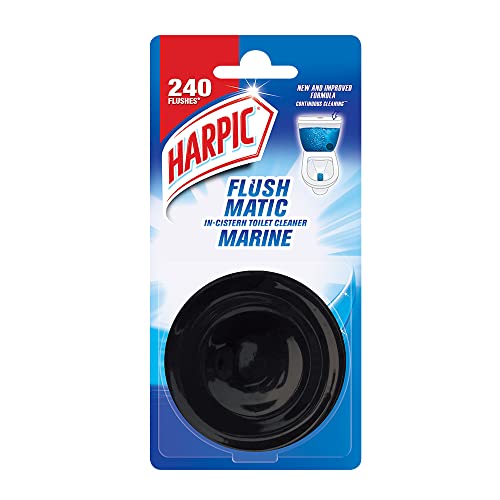 Harpic Flushmatic In-Cistern Toilet Cleaner Blocks, Marine - 50 g | Lasts Upto 240 Flushes - Image 1