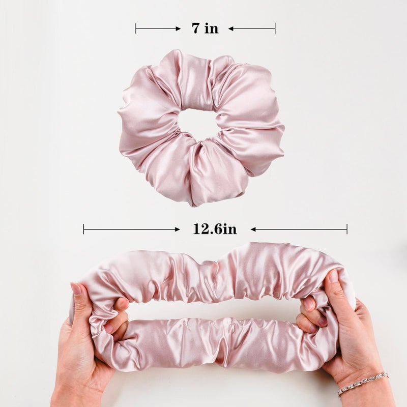 Silmer 22 Momme Mulberry Silk Pillow Scrunchie â€“ Extra Large Soft Hair Tie for Women, Prevents Frizz & Breakage, Jumbo Sleeping Scrunchie (Pink,1Pc) - Image 2