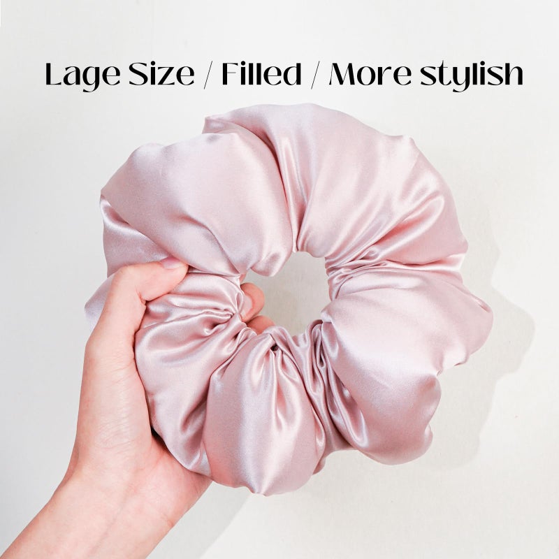 Silmer 22 Momme Mulberry Silk Pillow Scrunchie â€“ Extra Large Soft Hair Tie for Women, Prevents Frizz & Breakage, Jumbo Sleeping Scrunchie (Pink,1Pc) - Image 5