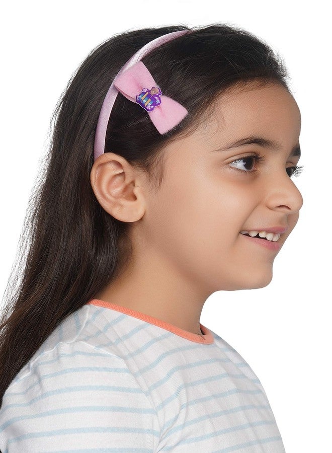 CRYA Kids Plastic 'Girl Power' 4 Hair-bands and 4 Bow Hair Clips, Hair Accessory Set (Multicolour, Age: 3-10 Years) - Image 3