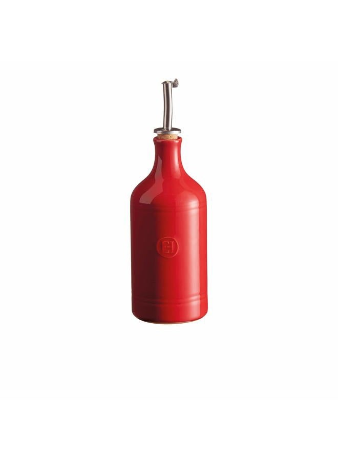 Emile Henry Made In France Oil Bottle/Oil Cruet, Burgundy Red - Image 1