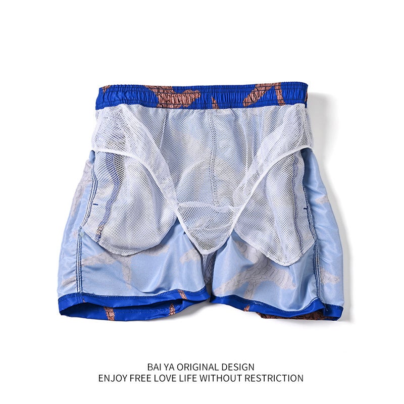 Summer Men''s Peach Skin Printed Quarter Pants Size Dry Lined Seaside Surfing Hot Spring Vacation Beach Pants - Image 5
