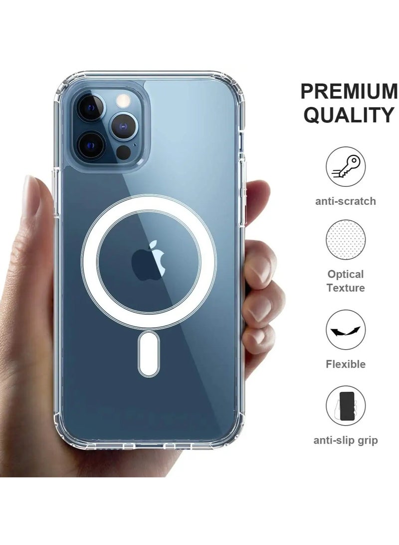 I Phone 14 Pro Clear transparent TPU Case, Cover , Magnetic , Wireless Charging, Scratch & Yellowing Resistant, Drop Protection - Image 1