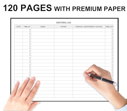 Tuun Fuplan Visitors Register Book Visitor Log Book with 120 Pages 9 X 7 Black Hardbound Cover Wedding Reception and Events Reception Supplies - Image 3