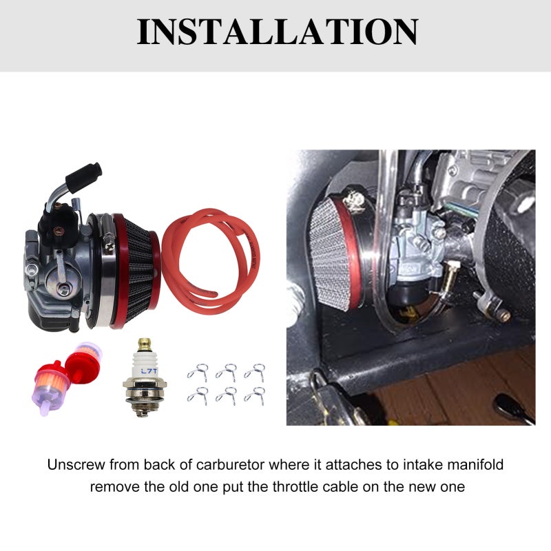 Racing Carburetor: 19mm Bore 58mm Mount Blue High-quality Metal - Durable Reliable Performance Racing Carburetor for 2 Stroke 49cc 50cc 66cc 70cc 80cc 100cc Gas Motor Bikes Scooters - Image 2