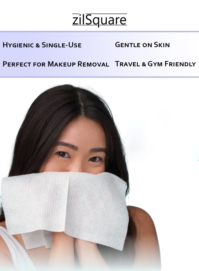 زيل سكوير مناشف وجه سميكة للاستخدام مرة واحدة - مناديل تنظيف الوجه فائقة النعومة وقابلة للتحلل الحيوي للبشرة الحساسة - مناديل قطنية صديقة للبيئة ونباتية وخالية من القسوة - مناشف لطيفة لإزالة المكياج والعناية بالبشرة - مناشف تنظيف تجميلية صحية بديلة قابلة لإعادة الاستخدام للسفر (50 قطعة) - Image 5