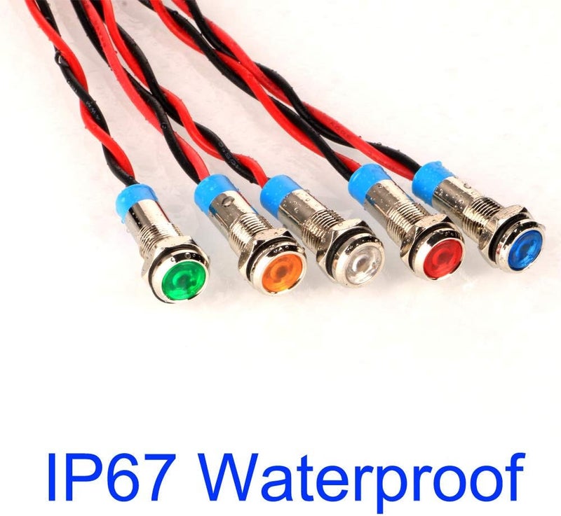 Gebildet 10 x AC/DC 12-24V 6 mm Metal LED Indicator Light Set - Image 3